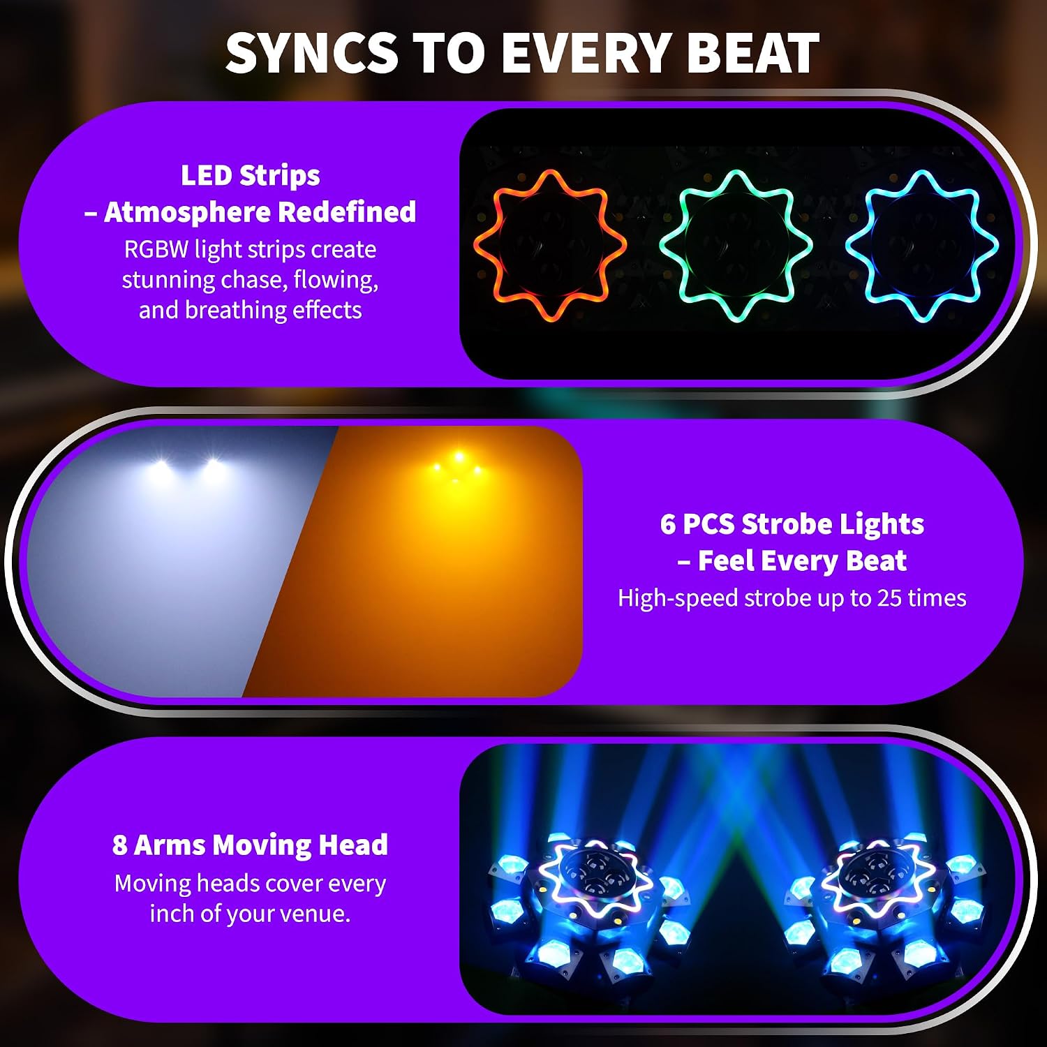 Luci da discoteca da 200W, 8 b - Audio Music Dj recensione e prezzo