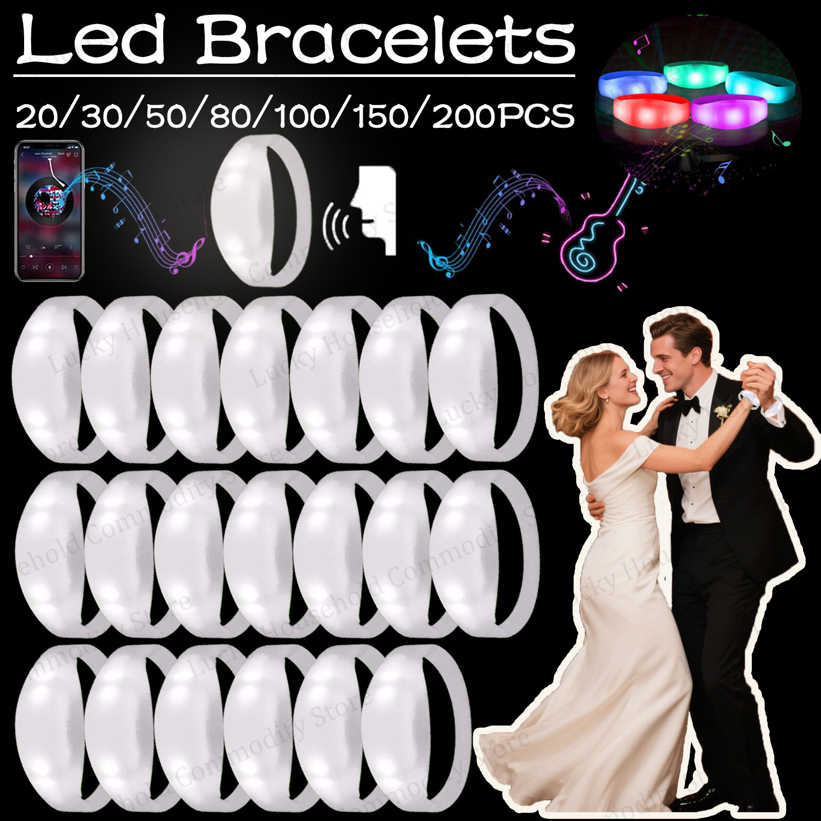 20-100 Pezzi Braccialetti LED  - Audio Music Dj recensione e prezzo